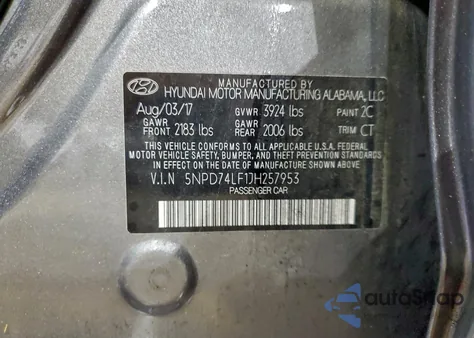 2018 Hyundai Elantra Se from USA, damaged, VIN 5NPD74LF1JH257953